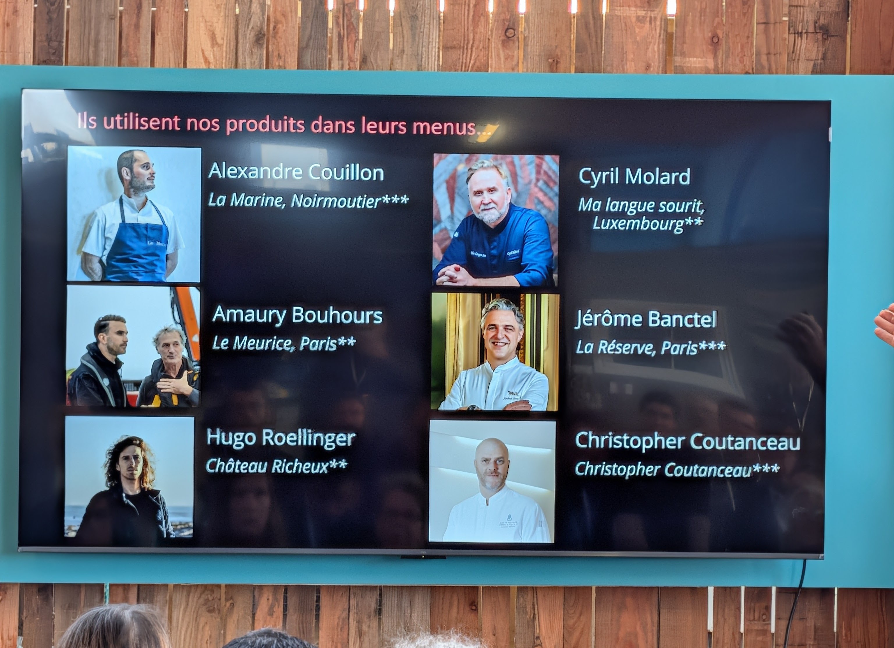 Les différents chefs et restaurants qui passent commande auprès de France Haliotis. Crédit photo : Campus mondial de la mer