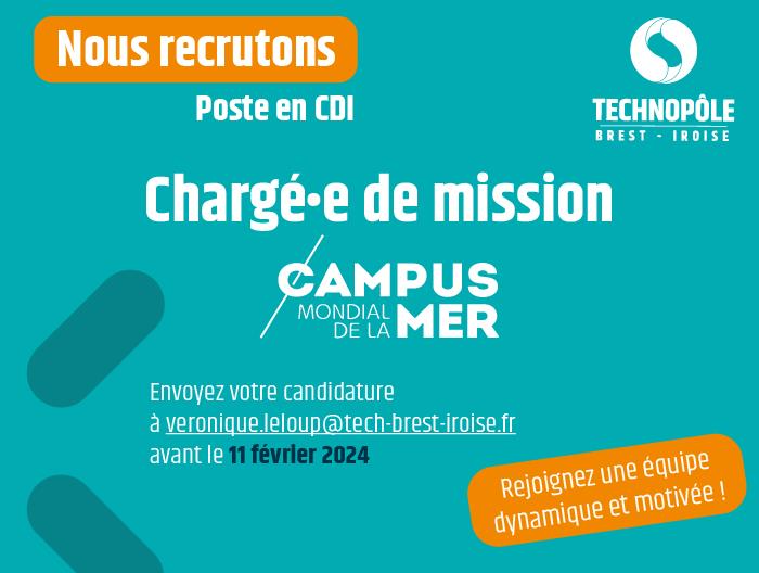 Offre d'emploi : chargé•e de mission Campus mondial de la mer