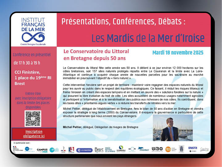 Les Mardis de la Mer d'Iroise : Le Conservatoire du Littoral en Bretagne depuis 50 ans