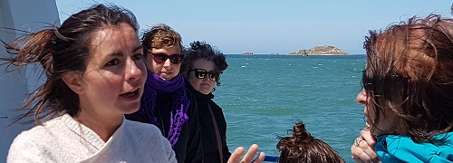 Gwladys Daudin (Morlaix Communauté) pendant la sortie en mer en baie de Morlaix. © Serge Gomes da Silva / Eellogic