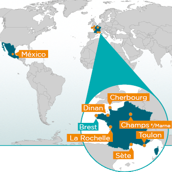 Map of the cities which organized Ocean Hackathon 2019