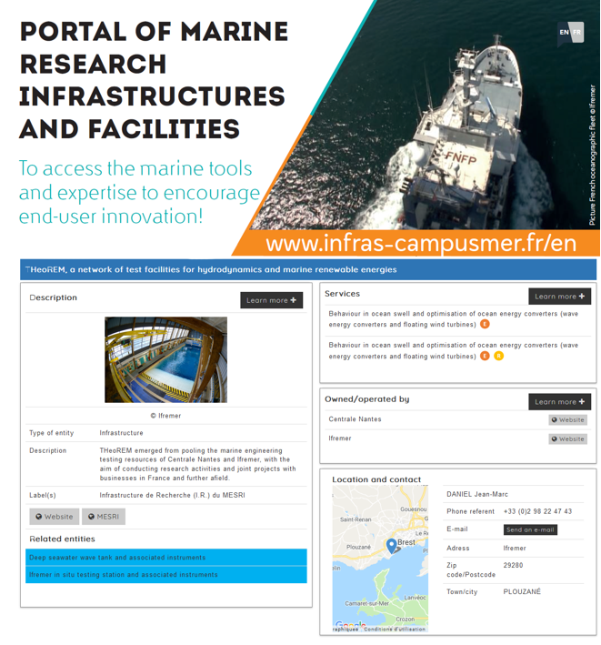 Portail des infrastructures et équipements de recherche de la mer