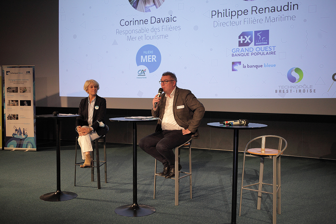 Corinne Davaïc, responsable des filières mer et tourisme au Crédit Agricole, et Philippe Renaudin, directeur de la filière maritime au Crédit Maritime