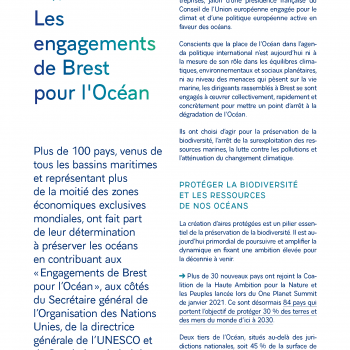 Les engagements de Brest pour l'Océan