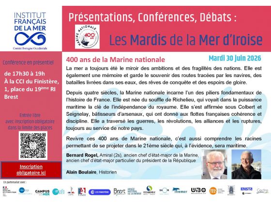 Les Mardis de la Mer d'Iroise : 400 ans de la Marine nationale