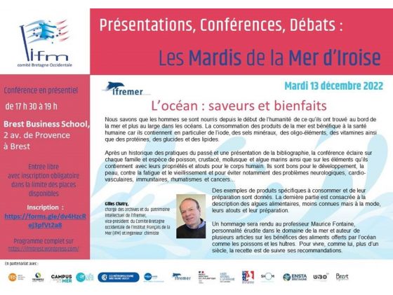 Mardi de la Mer d'Iroise : "L'océan, saveurs et bienfaits"