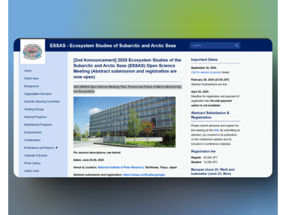 2025 ESSAS Open Science Meeting: Past, Present and Future of Marine Biodiversity and Ecosystems