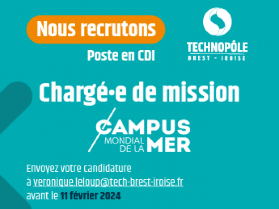 Offre d'emploi : chargé•e de mission Campus mondial de la mer