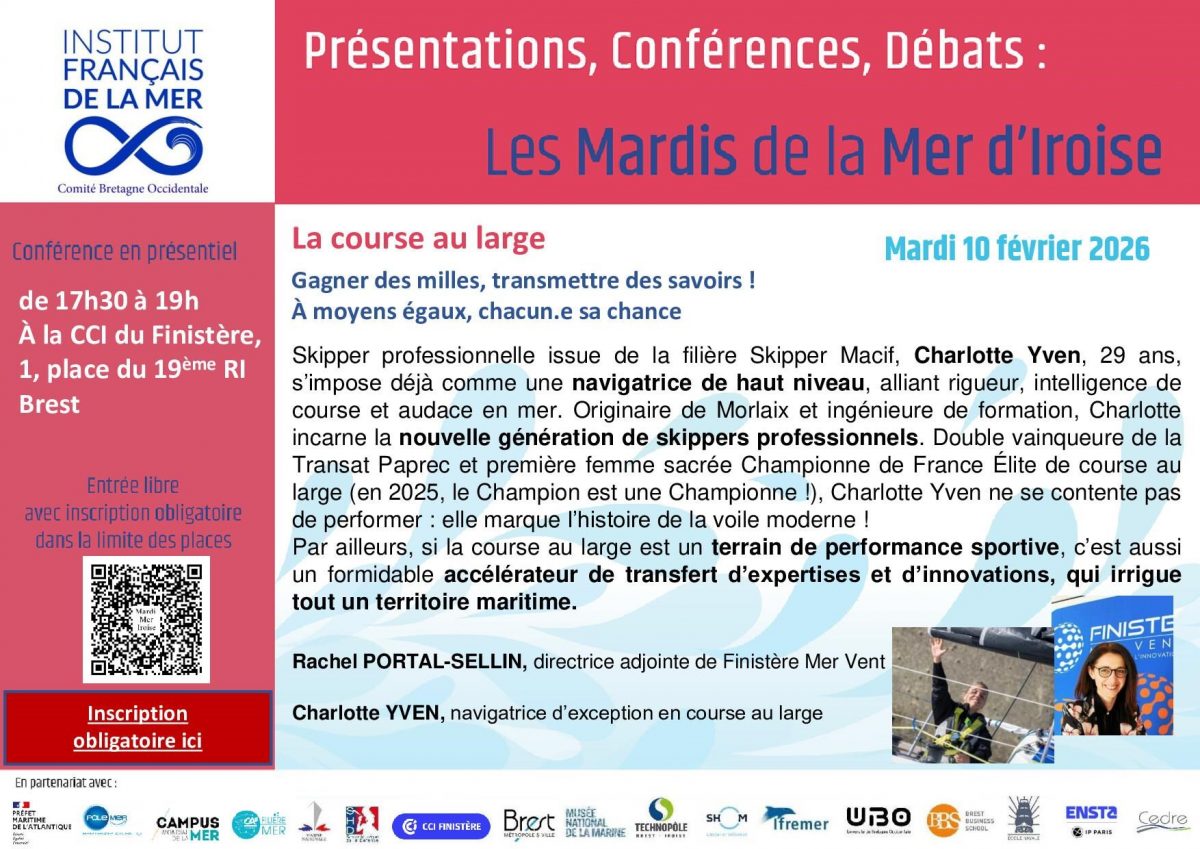 Mardi de la Mer d'Iroise : Course au large, Gagner des milles, transmettre des savoirs ! A moyens égaux, chacun.e sa chance ! 