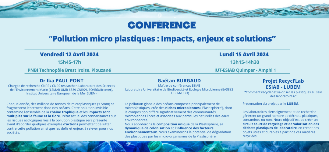 CONFÉRENCE // POLLUTION MICRO PLASTIQUES : Impacts, enjeux et solutions