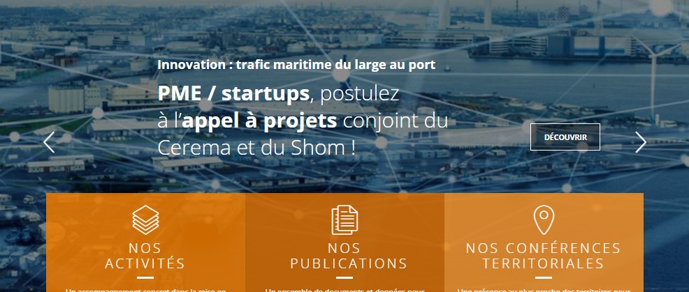 Appel à projets "innovation : trafic maritime du large au port" par le CEREMA et le Shom