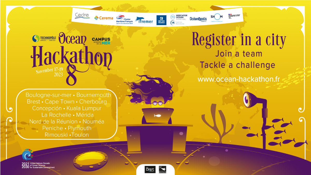 Ocean Hackathon® 2023 : inscrivez-vous dans l’une des 15 villes organisatrices et relevez le défi !