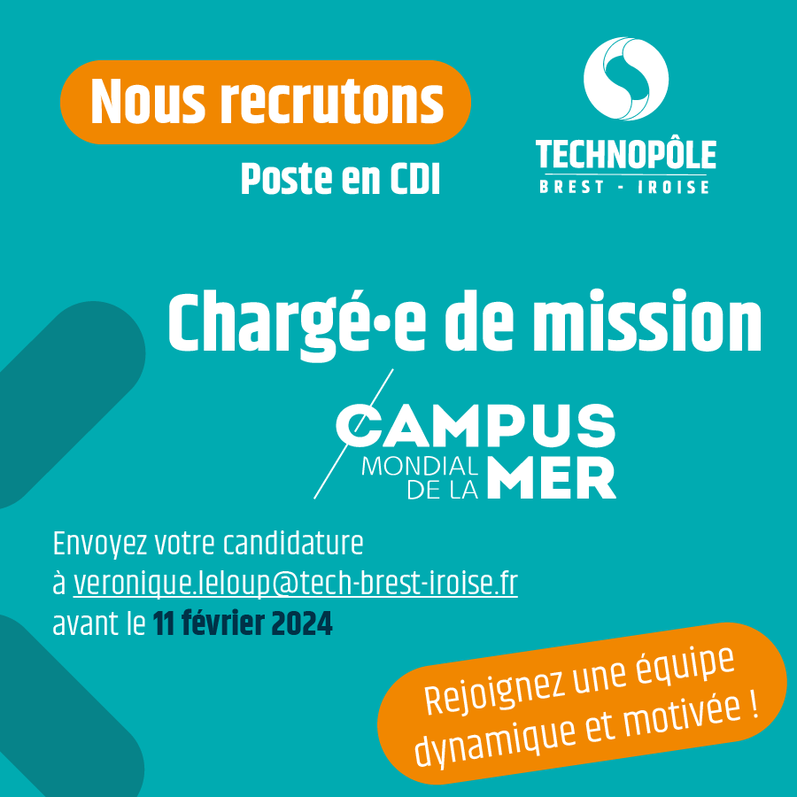 Offre d'emploi : chargé•e de mission Campus mondial de la mer