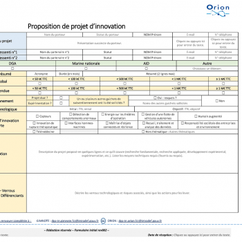 Fiche de proposition de projet